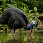 Cassowary in Rainforest
